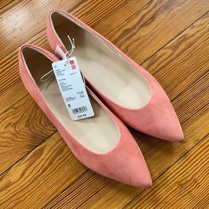 NWT Pink Suede Flats